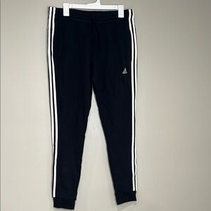 NWT Adidas Black Sweatpants with White Stripes Large